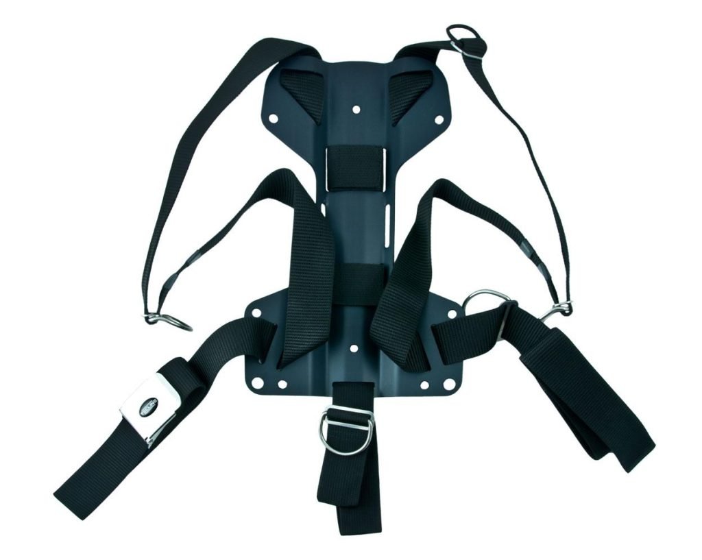 Arnés Tecline DIR standard webbing – incl. 3 mm aluminum backplate H MINI – weight 0,91 kg